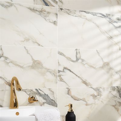 Soho Studio Lithe 12" x 24" Calacatta Rustico Matte