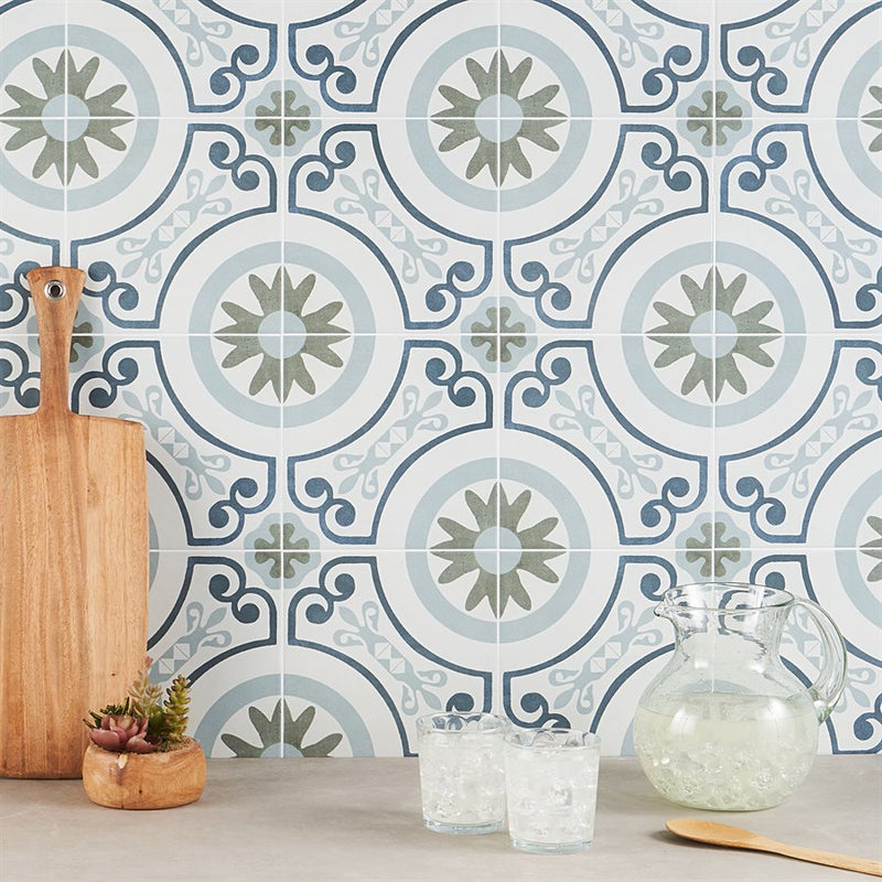 Soho Studio Dhar 9" x 9" White Garden