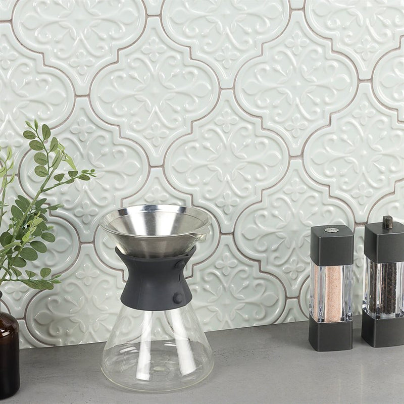 Soho Studio Terra Ignis Floral Lantern 6.25" x 7.25" Azure