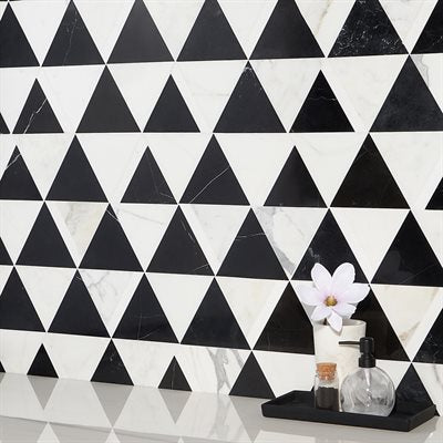 Soho Studio Wunder 13.6" x 23.6" Gris Nero-Nero and Calacatta with Thassos Lines