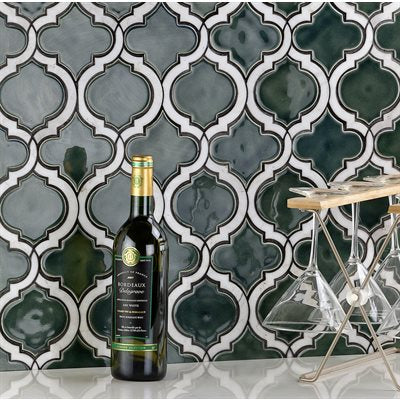 Soho Studio Baroque Lantern 9.87" x 11.75" Blanco With Asian Statuary Lines