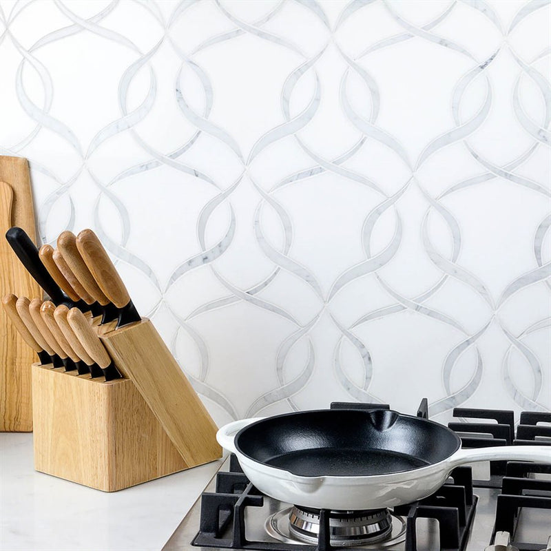 Soho Studio Mj Ophelia 8.63" x 13.69" White Thassos & White Carrara