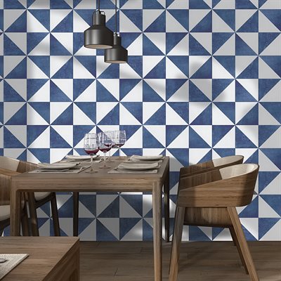 Soho Studio GeoPrism 8" x 8" Cement Dos Blue