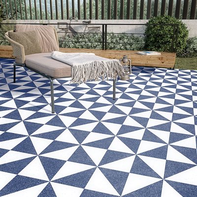 Soho Studio GeoPrism 8" x 8" Terrazzo Dos Navy