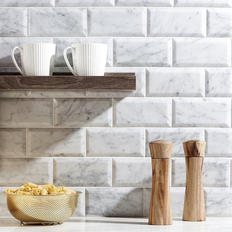 Soho Studio Carrara 3" x 6" White