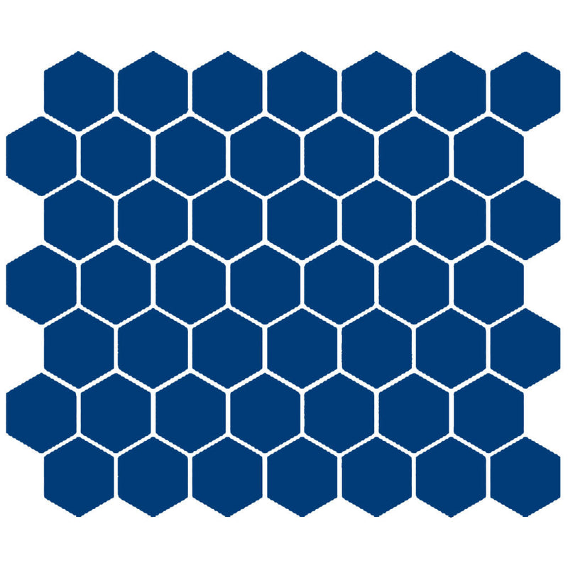 American Olean Color Story Mosaic Hex 1.5" 10.25" x 11.63"-Ceramic Mosaic-American Olean-Sapphire Sky-10.25" x 11.63"-State Tile