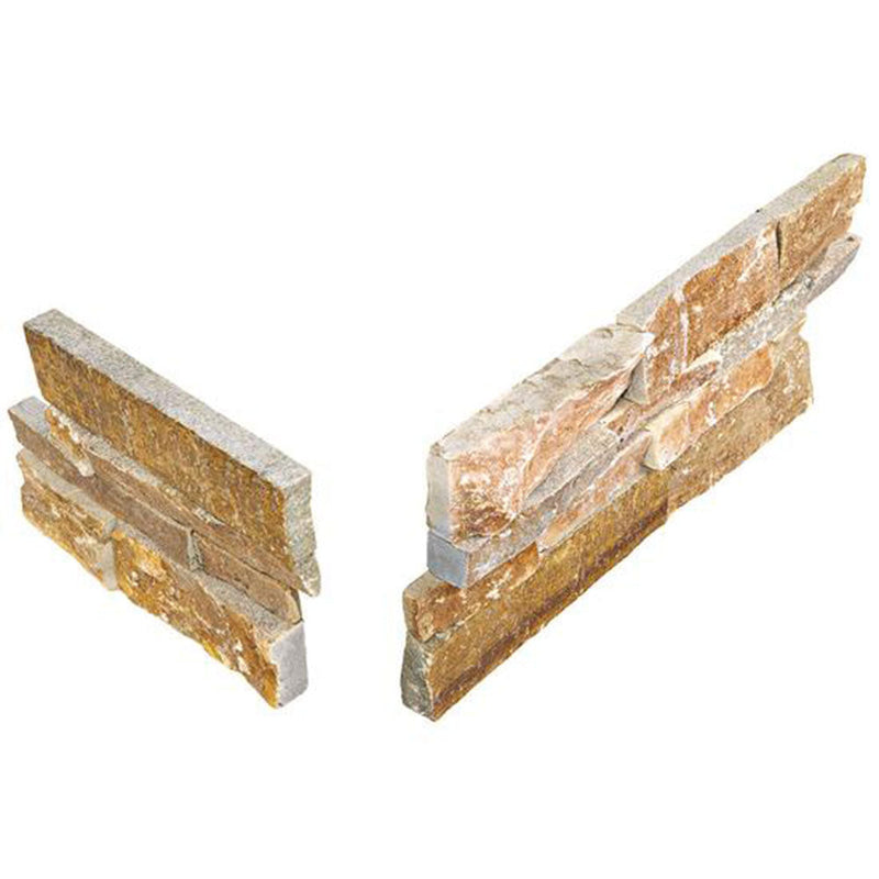 American Olean Stacked Stone Corner 6" x 24"-Natural Stone Tile-American Olean-Shanghai Rust-6" x 24"-State Tile