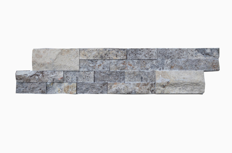 Atlantic Stone Source Mosaic Tiles Split Faces 6" x 24"-Marble Mosaic-Atlantic Stone Source-Silver Marble-6" x 24"-State Tile
