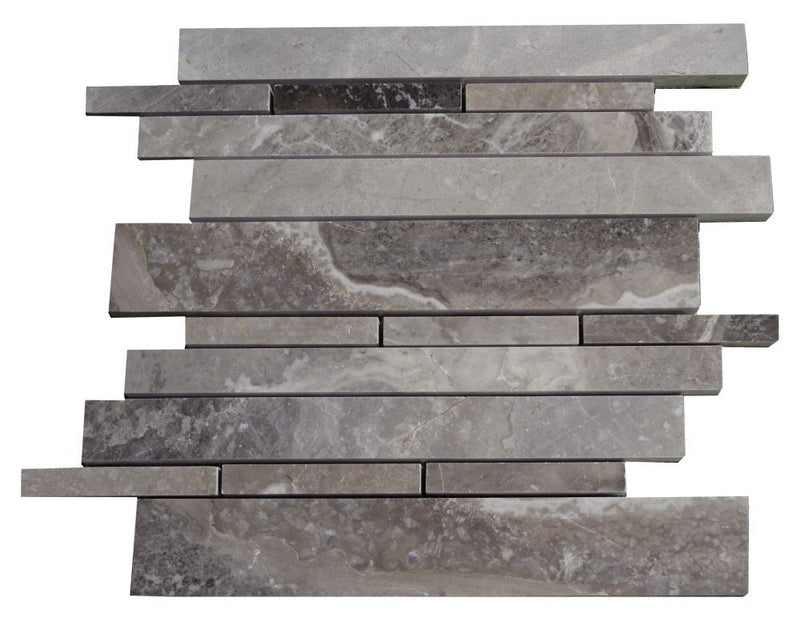 Atlantic Stone Source Mosaic Tiles Linear 12" x 12"-Marble Mosaic-Atlantic Stone Source-Silver Marble-12" x 12"-State Tile