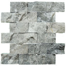 Atlantic Stone Source Mosaic Tiles Split Faces 2 x 4 12" x 12"-Marble Mosaic-Atlantic Stone Source-Silver Marble-12" x 12"-State Tile