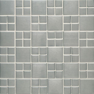 Daltile Metallica 12" x 12"-Metal Mosaic-Daltile-Square Combination Brushed Stainless Steel-12" x 12"-State Tile