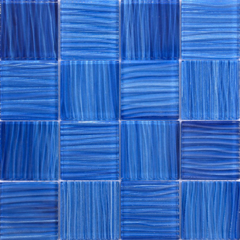 Bati Orient Glass Pool 11.8" x 11.8"-Glass Mosaic-Bati Orient-Striped Cobalt Blue-11.8" x 11.8"-State Tile