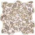 Bati Orient Pebbles Sliced Matte 12" x 12"-Natural Stone Mosaic-Bati Orient-White Beige-12" x 12"-State Tile