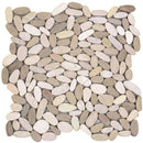 Bati Orient Pebbles Sliced Matte 12" x 12"-Natural Stone Mosaic-Bati Orient-White Beige-12" x 12"-State Tile