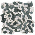 Bati Orient Pebbles Sliced Matte 12" x 12"-Natural Stone Mosaic-Bati Orient-White Black-12" x 12"-State Tile