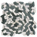 Bati Orient Pebbles Sliced Matte 12" x 12"-Natural Stone Mosaic-Bati Orient-White Black-12" x 12"-State Tile