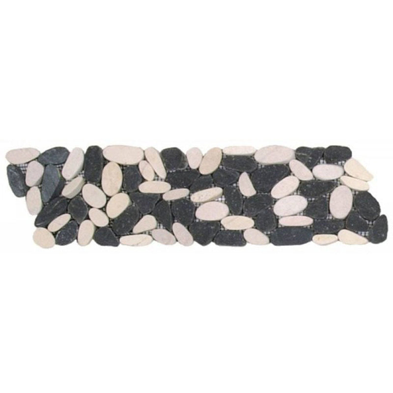Bati Orient Pebbles Sliced Matte 4" x 12"-Natural Stone Mosaic-Bati Orient-White Black-4" x 12"-State Tile