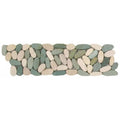 Bati Orient Pebbles Sliced Matte 4" x 12"-Natural Stone Mosaic-Bati Orient-White Green-4" x 12"-State Tile
