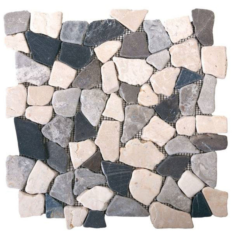 Bati Orient Opus Mosaic 12" x 12"-Natural Stone Mosaic-Bati Orient-White Grey Black-12" x 12"-State Tile
