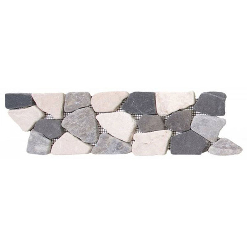 Bati Orient Opus Mosaic 4" x 12"-Natural Stone Mosaic-Bati Orient-White Grey Black-4" x 12"-State Tile