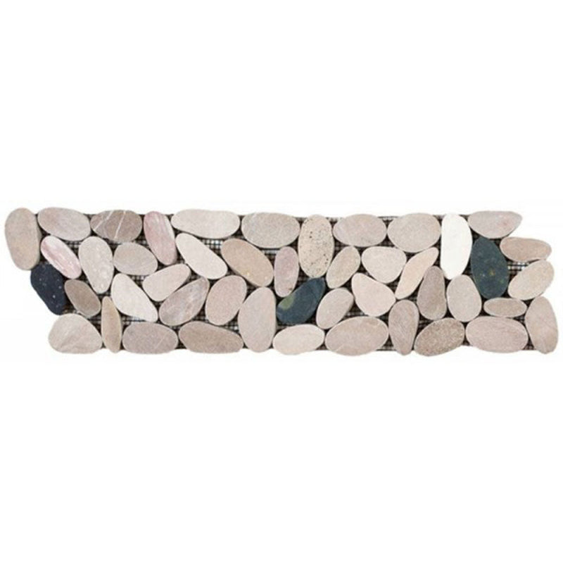 Bati Orient Pebbles Sliced Matte 4" x 12"-Natural Stone Mosaic-Bati Orient-White Pink Beige Black-4" x 12"-State Tile