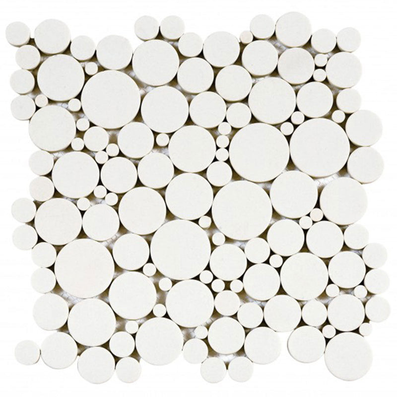 Bati Orient Round Mosaic Reconstituted 12" x 12"-Mosaic-Bati Orient-White-12" x 12"-State Tile