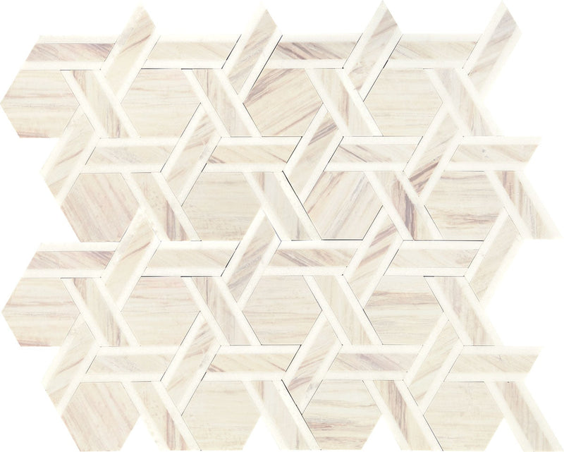Daltile Fonte 10.25" x 11.43"-Natural Stone Mosaic-Daltile-Pier White Blend-10.25" x 11.43"-State Tile