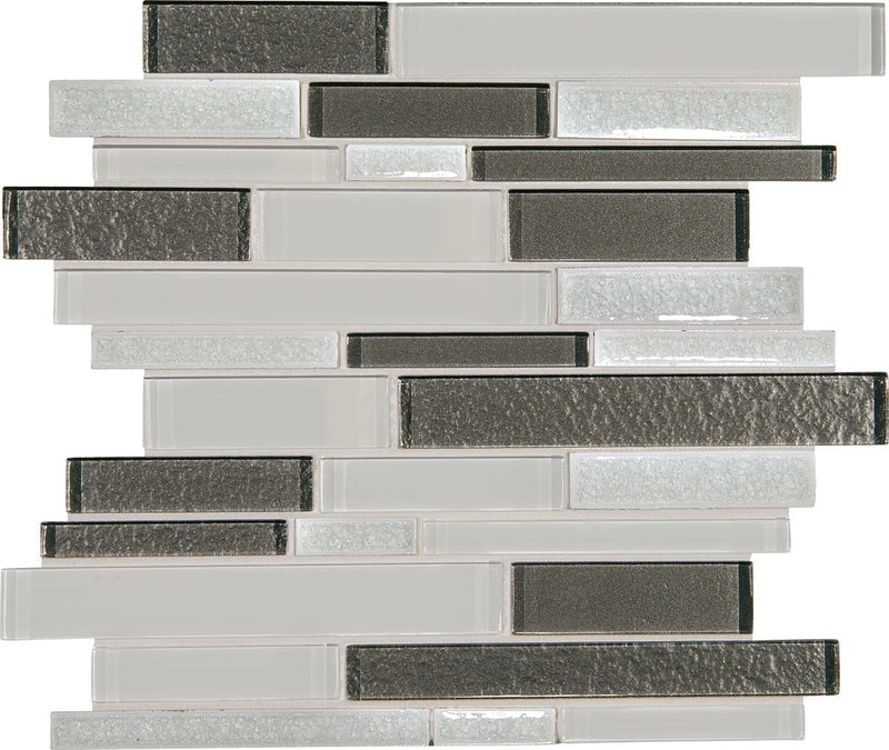 Daltile Crystal Shores Linear 12" x 14"-Glass Mosaic-Daltile-Diamond Delta-12" x 14"-State Tile