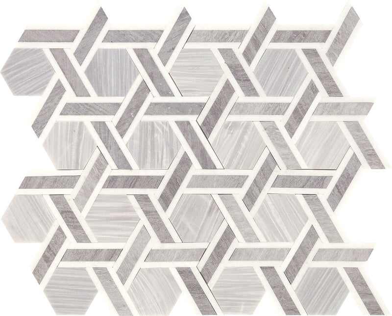 Daltile Fonte 10.25" x 11.43"-Natural Stone Mosaic-Daltile-Nautical Grey Blend-10.25" x 11.43"-State Tile