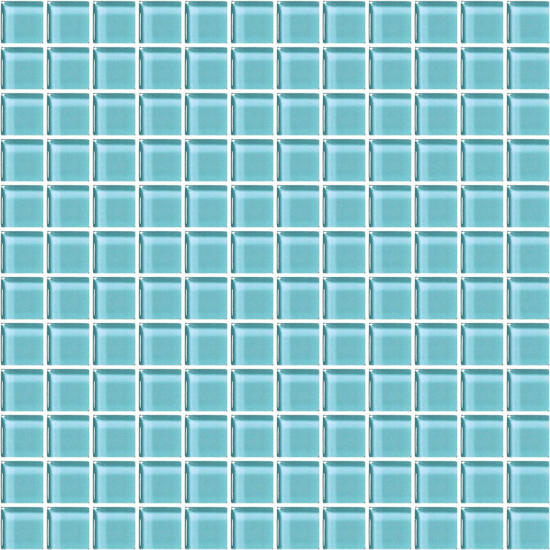 American Olean Color Appeal Mosaic 12" x 12"-Glass & Stone Mosaic-American Olean-Fountain Blue-12" x 12"-State Tile