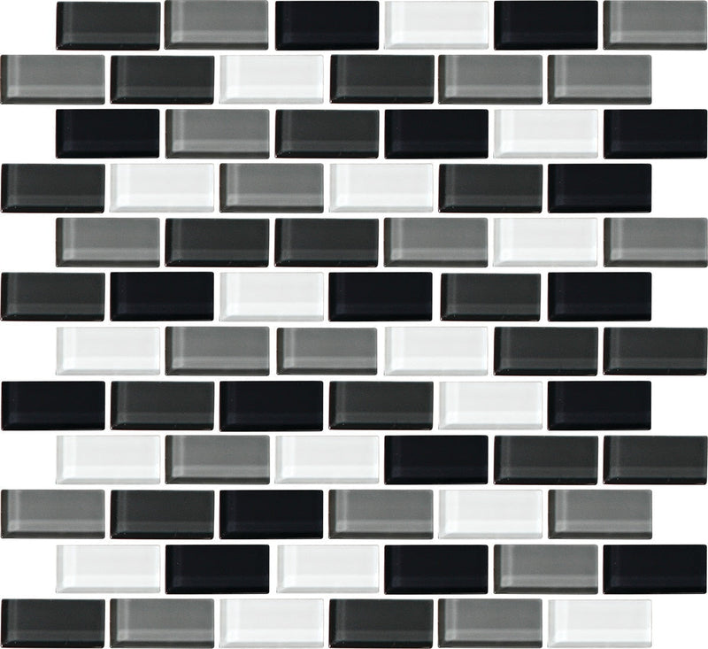 Daltile Color Wave 2 x 1 12" x 13"-Glass Mosaic-Daltile-Evening Mixer-12" x 13"-State Tile