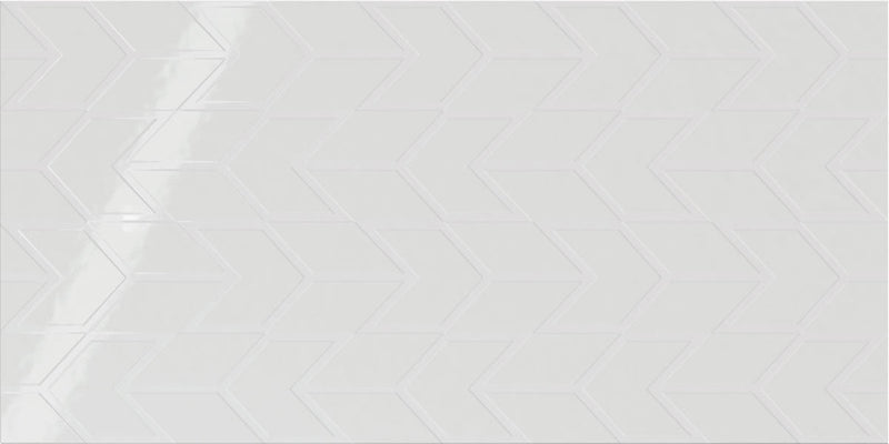 Daltile Showscape Chevron Pattern 12" x 24"-Ceramic Tile-Daltile-Stylish White-12" x 24"-State Tile