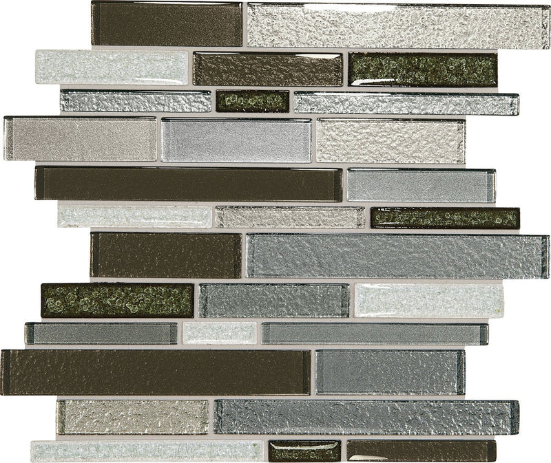 Daltile Crystal Shores Linear 12" x 14"-Glass Mosaic-Daltile-Emerald Isle-12" x 14"-State Tile