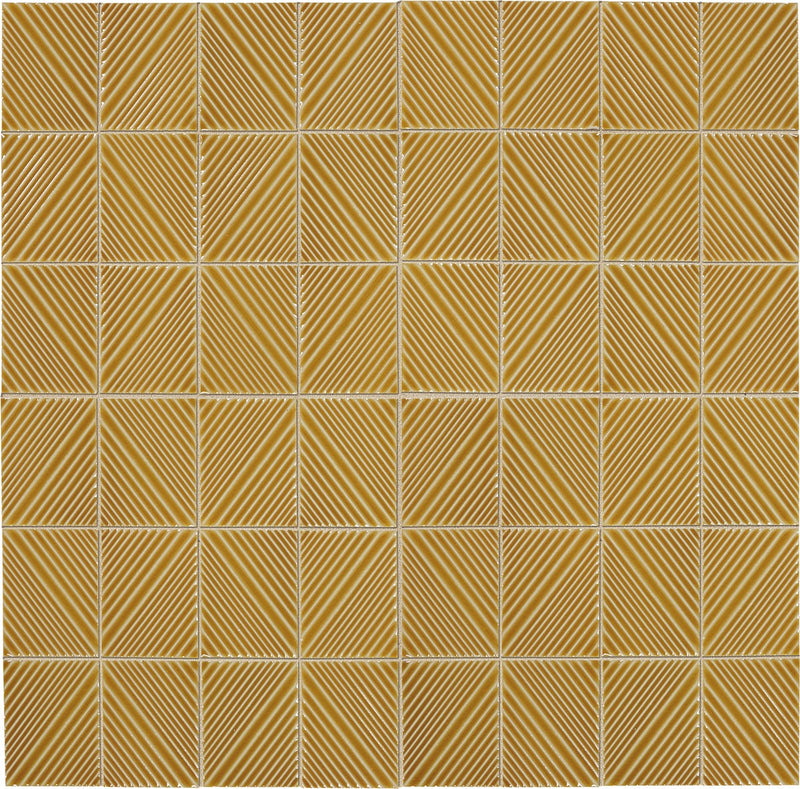 Daltile Revalia 11.75" x 15.63"-Ceramic Mosaic-Daltile-Mustard-11.75" x 15.63"-State Tile