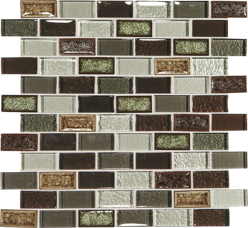 Daltile Crystal Shores 1 x 2 12" x 13"-Glass Mosaic-Daltile-Hazel Harbor-12" x 13"-State Tile