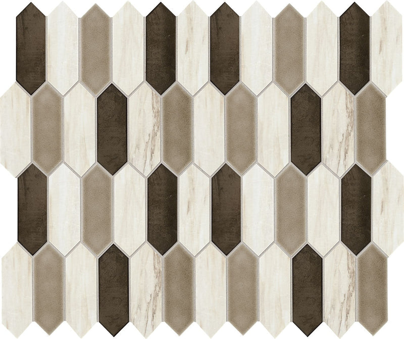 Daltile Fonte 10.75" x 11.75"-Natural Stone Mosaic-Daltile-Pier White Blend-10.75" x 11.75"-State Tile