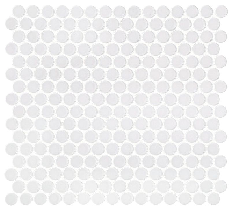 Daltile Retro Rounds 12" x 12"-Porcelain Mosaic-Daltile-Bold White Gloss-12" x 12"-State Tile