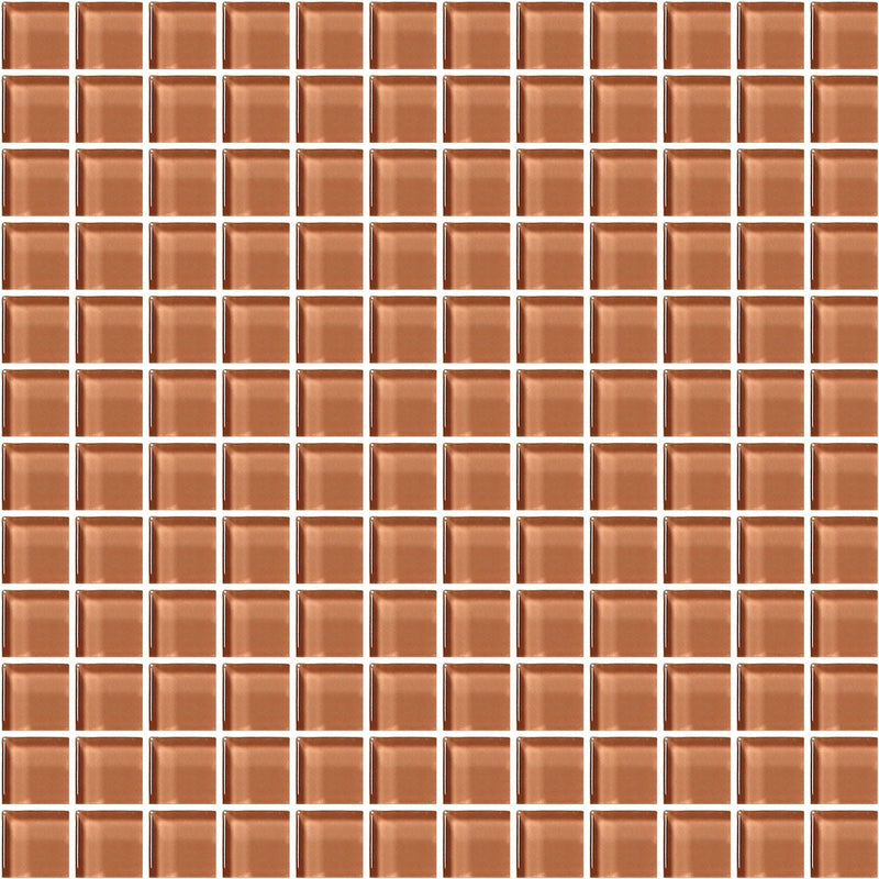 American Olean Color Appeal Mosaic 12" x 12"-Glass & Stone Mosaic-American Olean-Brandied Melon-12" x 12"-State Tile