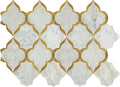 Daltile Lavaliere 9" x 13"-Natural Stone Mosaic-Daltile-Carrara White Brass-9" x 13"-State Tile