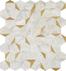 Daltile Lavaliere 14" x 15"-Natural Stone Mosaic-Daltile-Alluring White Brass-14" x 15"-State Tile
