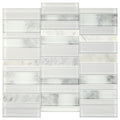 Daltile Simplystick Mosaix 11.81" x 11.81"-Stone & Glass Mosaic-Daltile-Stormy Mist And Glass Blend-11.81" x 11.81"-State Tile