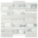 Daltile Simplystick Mosaix 11.81" x 11.81"-Stone & Glass Mosaic-Daltile-Stormy Mist And Glass Blend-11.81" x 11.81"-State Tile