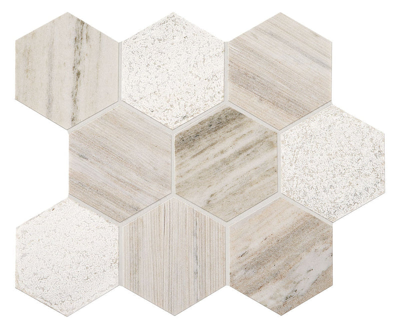 American Olean Ascend Stone 4 Hex 11.50" x 14.13"-Natural Stone Mosaic-American Olean-Open Horizon-11.50" x 14.13"-State Tile
