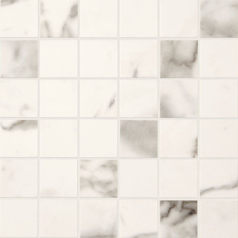 Daltile Marble Attache 2 x 2 11.75" x 11.75"-Porcelain Mosaic-Daltile-Calacatta-11.75" x 11.75"-State Tile