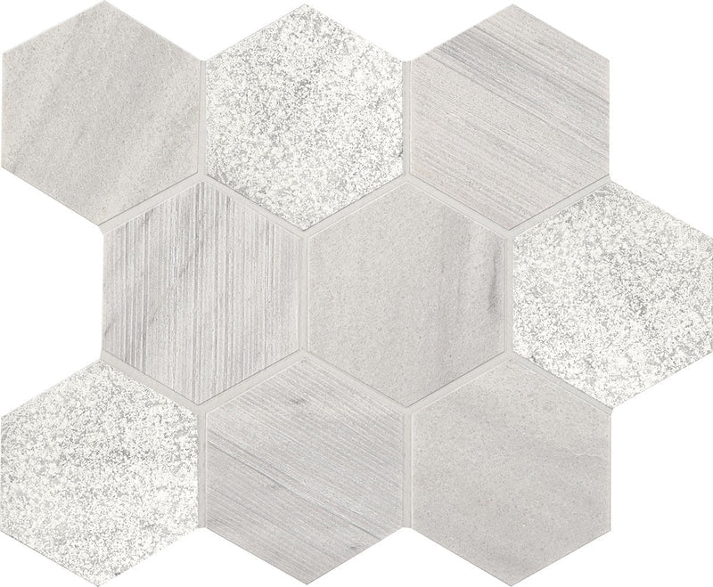 American Olean Ascend Stone 4 Hex 11.50" x 14.13"-Natural Stone Mosaic-American Olean-Candid Heather-11.50" x 14.13"-State Tile