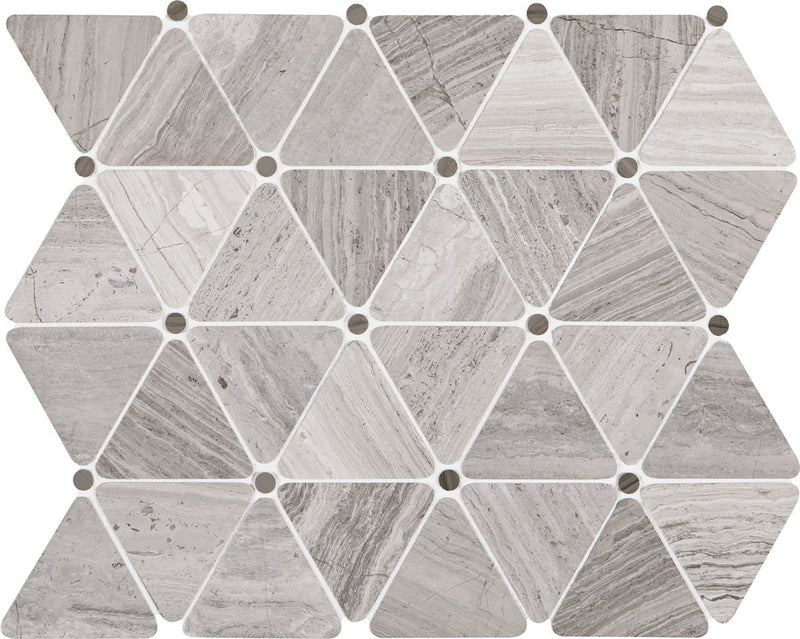 Daltile Limestone Mosaic 12" x 12"-Limestone Mosaic-Daltile-Chenille White Triangle-12" x 12"-State Tile