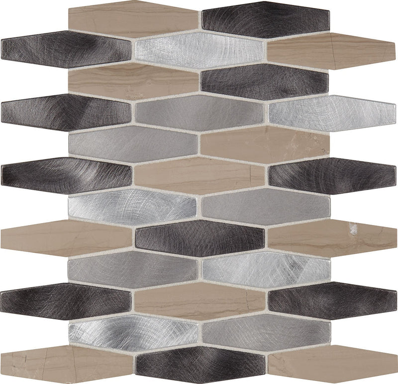 Daltile Infinite Mirage HEX 12" x 12"-Stone & Metal Mosaic-Daltile-Forever Aura-12" x 12"-State Tile