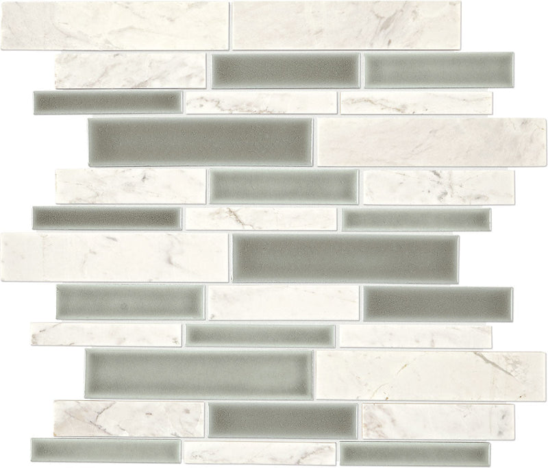 Daltile Raine 11.25" x 11.75"-Marble Mosaic-Daltile-Stratus White Blend-11.25" x 11.75"-State Tile
