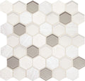 Daltile Idyllic Blends HEX 11" x 11"-Stone & Glass Mosaic-Daltile-Tranquil Snow-11" x 11"-State Tile