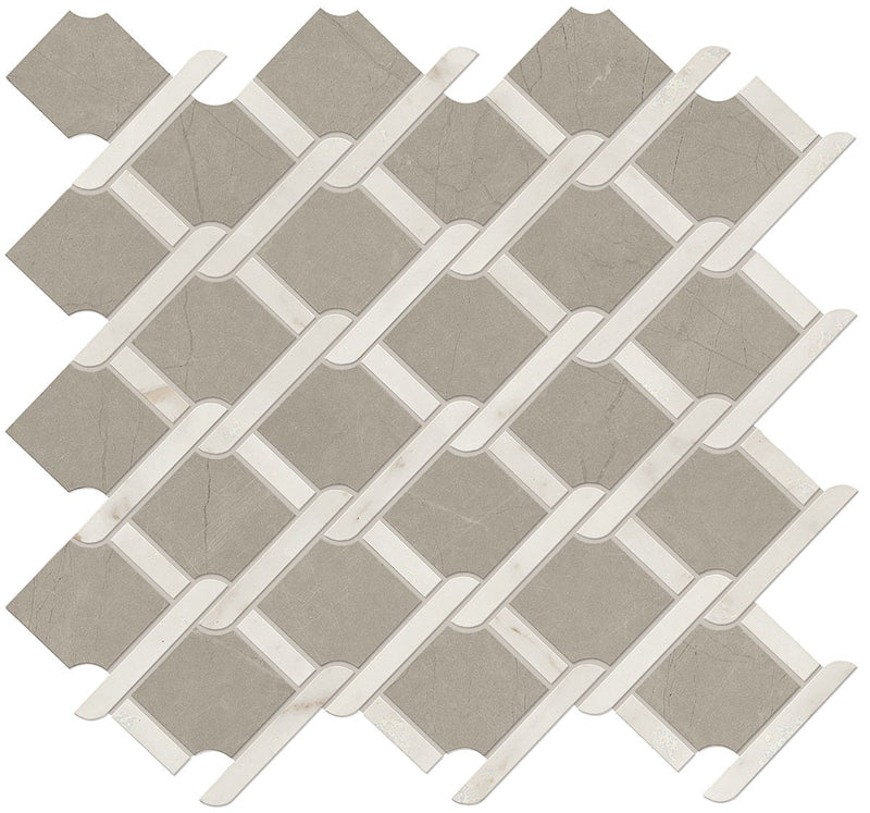Marazzi Classentino 14" x 15"-Porcelain Mosaic-Marazzi-Coliseum Gray and Palazzo White-14" x 15"-State Tile